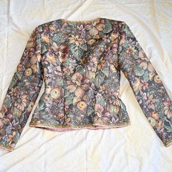 Vintage Miss Elliette Floral Jacket – Satin Lined – Size 6 - Picture 2 of 4